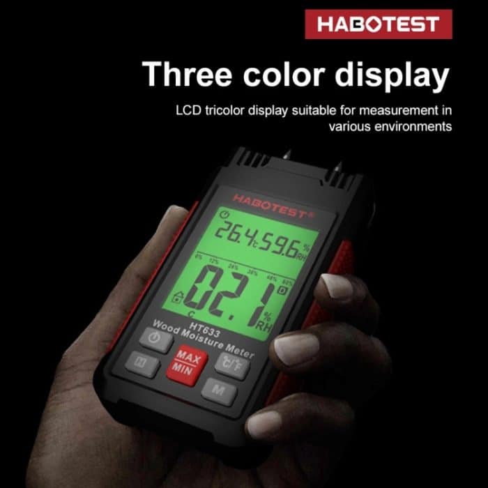HABOTEST HT633 Tragbares, multifunktionales Digitalanzeige-Holzfeuchtemessgerät – Bild 8