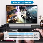 NK-H31 8K 3-in-1-HDMI-Umschalter für Xbox PS4 PS5 Roku UHD-TV-Monitor-Projektor – Bild 4