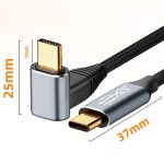 Für Steam Deck Gen 100W USB-C/Typ-C-Stecker auf USB-C/Typ-C-Buchse, gebogenes Stereo-Verlängerungskabel, 0.5m, 1m, 1.5m, 2m, 3m – Bild 2