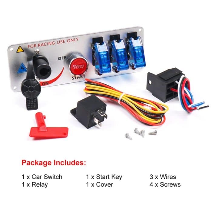 12V Rennwagen LED Zündschalter One Key Start Kombinationsfeld – Bild 7