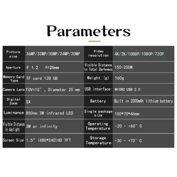 NV1000C Outdoor-Jagd 4K HD Tarnung Monokulares digitales Nachtsichtgerät – Bild 5