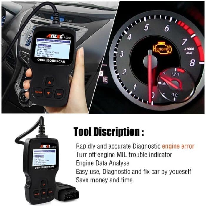 Ancel AD310 CAN OBD2 Diagnosetool für Motorfehler – Bild 2