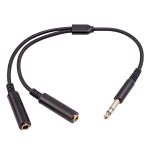 3718 6,35-mm-Stereo-Audiokabel, Stecker auf zwei Buchse, 1/4 TRS, Länge: 30 cm