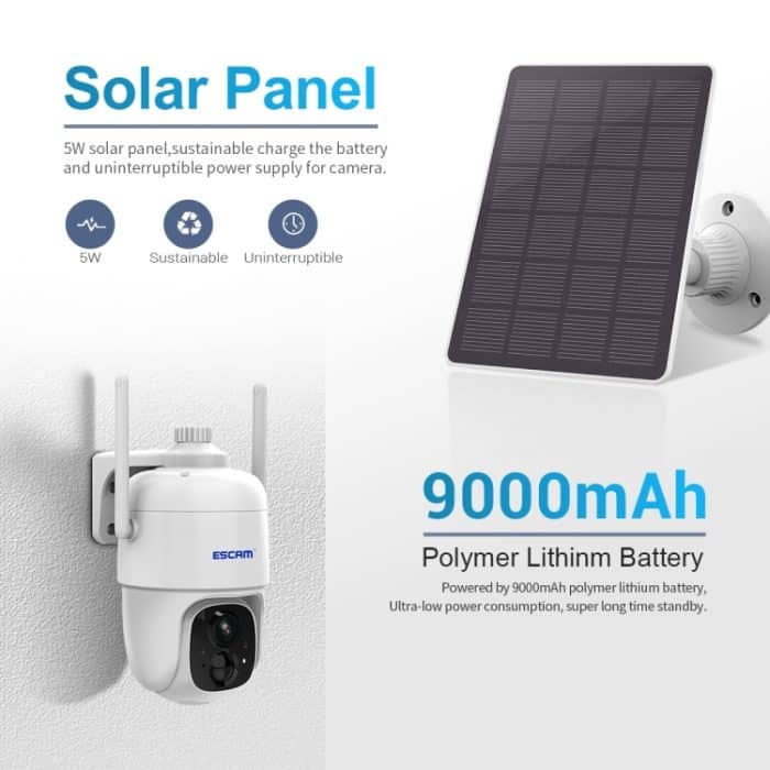 ESCAM G24 3MP WiFi Smart Night Vision Zwei-Wege-Sprachsprechanlage Solarkamera unterstützt Full HD AI-Erkennung PIR-Alarm – Bild 5