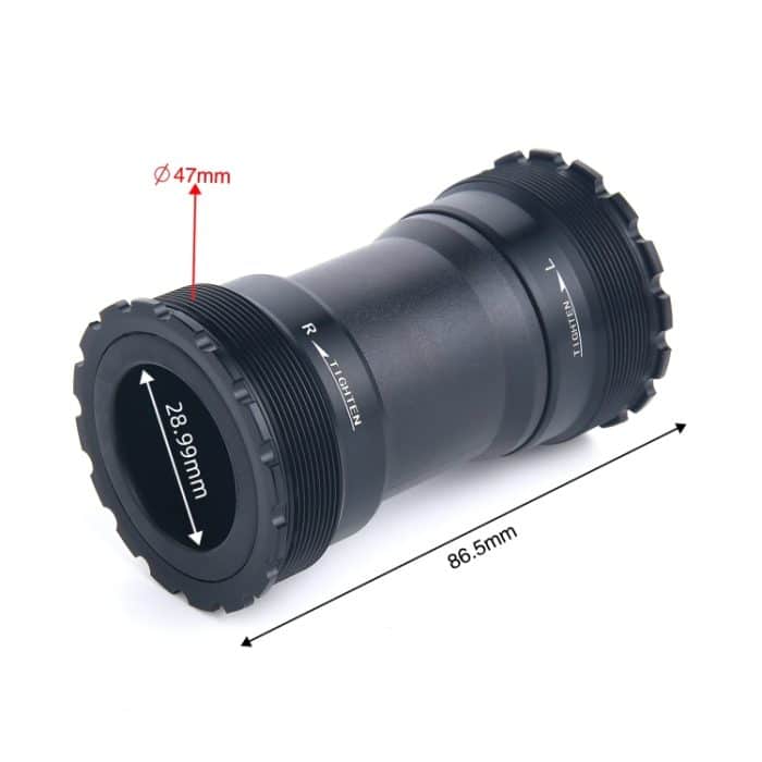 Das T47BDUB-Tretlager passt auf einen Fahrradrahmen mit einer Breite von 86,5 mm, T47BDUB – Bild 2