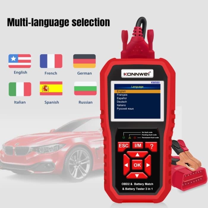 KONNWEI KW880 3 in 1 Auto OBD2 Fehlerdiagnose + Batterietester + Zurücksetzen der Batterieanpassung – Bild 7