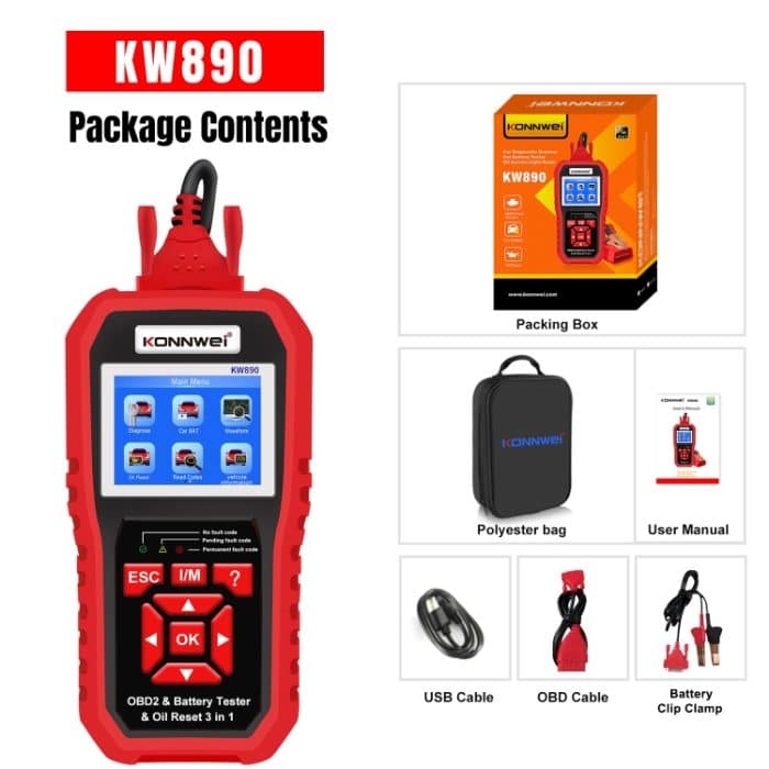 KONNWEI KW 890 2 in 1 Auto OBD2 Fehlerdetektor + Wartungslicht Reset – Bild 8