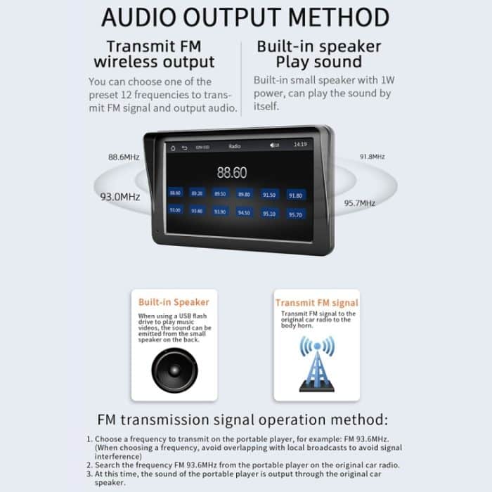 B5300A 7-Zoll-Wireless-CarPlay-Auto-Bluetooth-MP5-Player, unterstützt die Verbindung von Mobiltelefonen – Bild 4