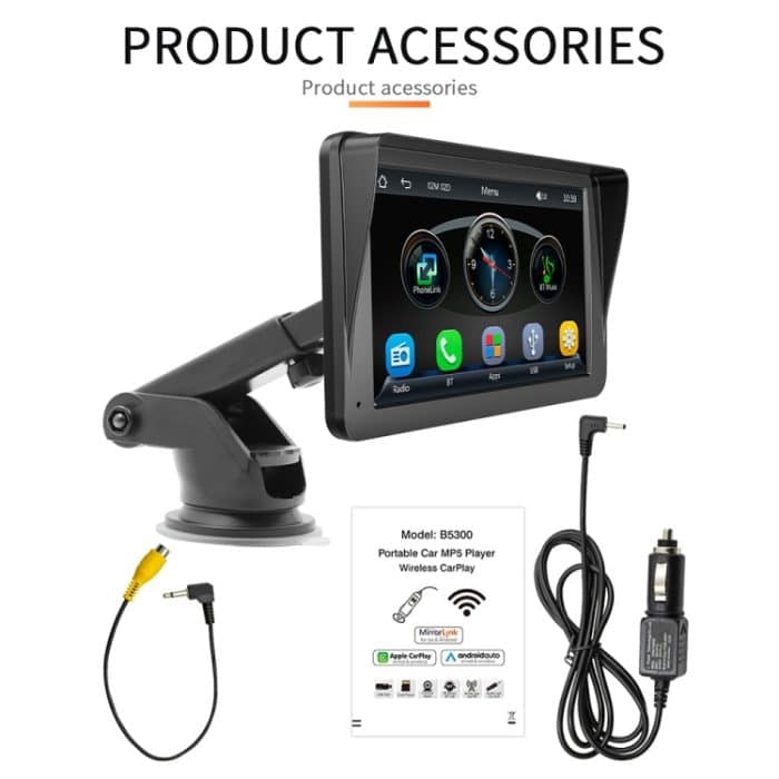 B5300 7-Zoll-Wireless-CarPlay-Auto-Bluetooth-MP5-Player, unterstützt die Verbindung von Mobiltelefonen – Bild 2
