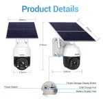 ESCAM QF724 3MP 24h-Aufzeichnung Cloud-Speicher PT 4G PIR-Alarm-IP-Kamera mit Solarpanel, AU Plug – Bild 2