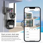 QX81 Humanoidenerkennung AI Alarm WIFI Sphärische Dual 2MP IP-Kamera, AU Plug, US Plug, EU Plug, UK Plug – Bild 4