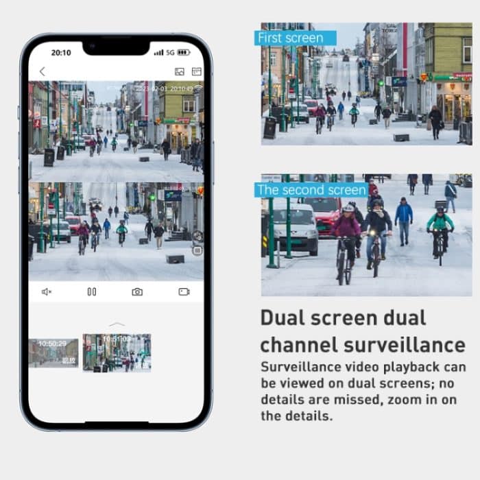 QX81 Humanoidenerkennung AI Alarm WIFI Sphärische Dual 2MP IP-Kamera, AU Plug, US Plug, EU Plug, UK Plug – Bild 5