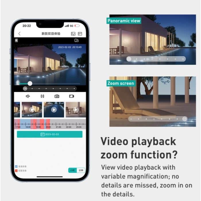 QX82 400 W Dual-Screen-Zweikanal-Synchronüberwachungs-IP-Kamera, AU Plug, US Plug, EU Plug, UK Plug – Bild 7