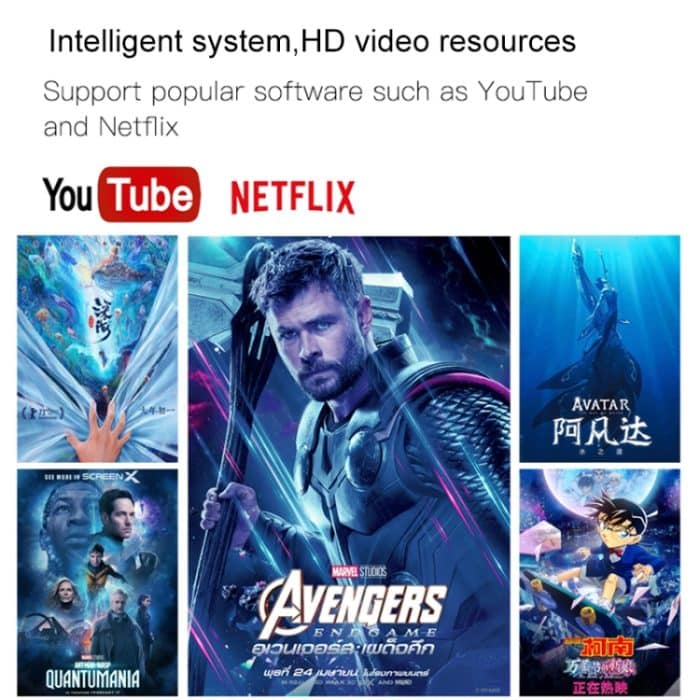 A007 Tragbarer 1280 x 720 HD 113 ANSI Smart LED-Projektor, AU Plug, EU Plug, UK Plug, US Plug – Bild 15