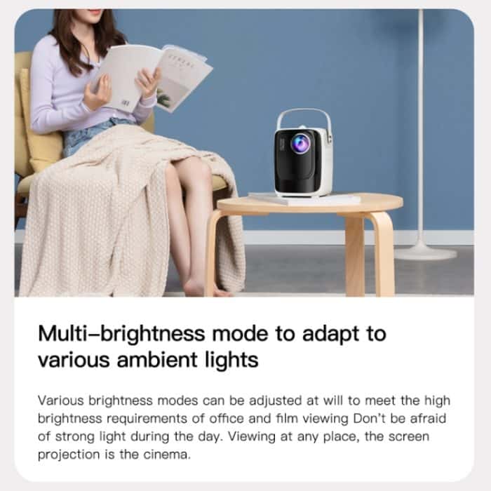 A007 Tragbarer 1280 x 720 HD 113 ANSI Smart LED-Projektor, AU Plug, EU Plug, UK Plug, US Plug – Bild 10