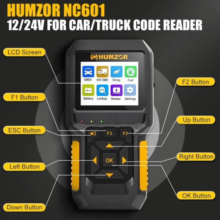 HUMZOR NC601 12-24V Auto- und LKW-OBD2-Scan-Tool-Diagnosetool – Bild 7