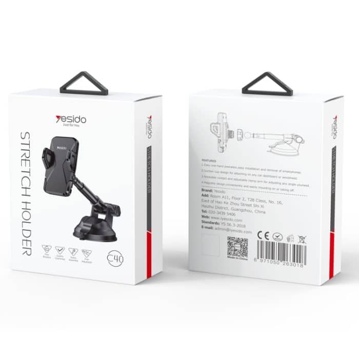 Yesido C40 Auto faltbare 360-Grad-Drehung automatische Clip-Handyhalterung, C40 – Bild 3