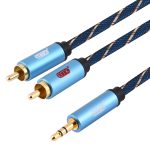 EMK 3,5-mm-Klinkenstecker auf 2 x Cinch-Stecker, vergoldeter Stecker, Lautsprecher-Audiokabel, 1m, 1.5m, 2m, 3m, 5m – Bild 2