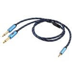 EMK 3,5-mm-Klinkenstecker auf 2 x 6,35-mm-Klinkenstecker, vergoldeter Stecker, Nylongeflecht, AUX-Kabel für Computer/X-BOX/PS3/CD/DVD, 1m, 1.5m, 2m, 3m, 5m – Bild 3