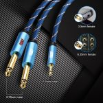 EMK 3,5-mm-Klinkenstecker auf 2 x 6,35-mm-Klinkenstecker, vergoldeter Stecker, Nylongeflecht, AUX-Kabel für Computer/X-BOX/PS3/CD/DVD, 1m, 1.5m, 2m, 3m, 5m – Bild 7