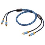 EMK 2 x Cinch-Stecker auf 2 x Cinch-Stecker, vergoldeter Stecker, Nylongeflecht, Koaxial-Audiokabel für TV/Verstärker/Heimkino/DVD, 1m, 1.5m, 2m, 3m, 5m – Bild 3