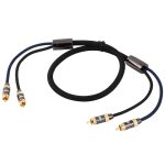 EMK 2 x Cinch-Stecker auf 2 x Cinch-Stecker, vergoldeter Stecker, Nylongeflecht, Koaxial-Audiokabel für TV/Verstärker/Heimkino/DVD, 1m, 1.5m, 2m, 3m, 5m – Bild 3