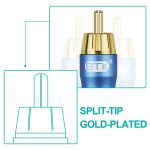 EMK 2 x Cinch-Stecker auf 2 x Cinch-Stecker, vergoldeter Stecker, Nylongeflecht, Koaxial-Audiokabel für TV/Verstärker/Heimkino/DVD, 1m, 1.5m, 2m, 3m, 5m – Bild 6