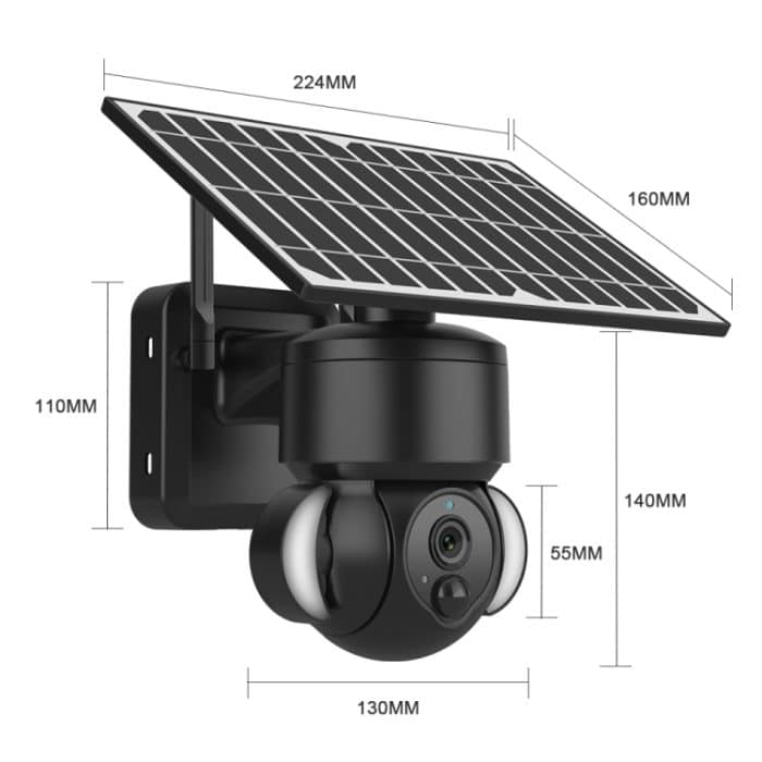 SHIWOJIA IP66 wasserdichte 4G 3MP Solar Dome IP-Kamera, Zwei-Wege-Audio & PIR-Bewegungserkennung & Nachtsicht, US – Bild 2