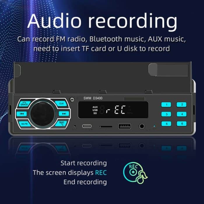 SWM D3400 Auto-Bluetooth-MP3-Player unterstützt Smart Voice Assistant / FM – Bild 11