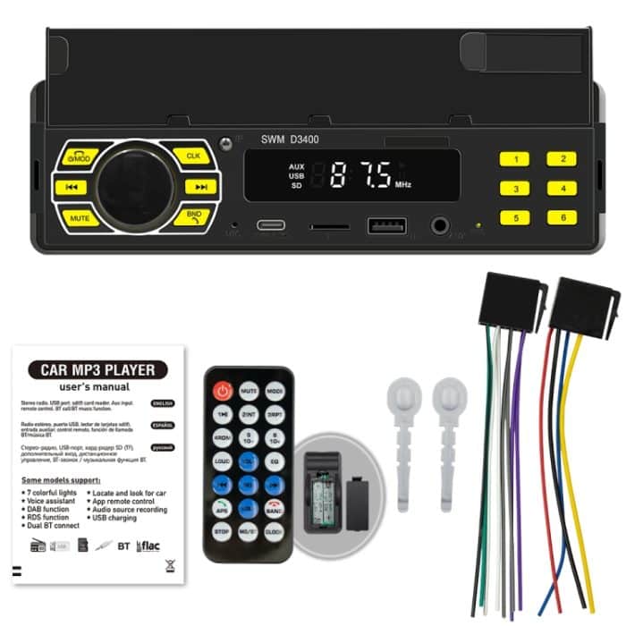 SWM D3400 Auto-Bluetooth-MP3-Player unterstützt Smart Voice Assistant / FM – Bild 5