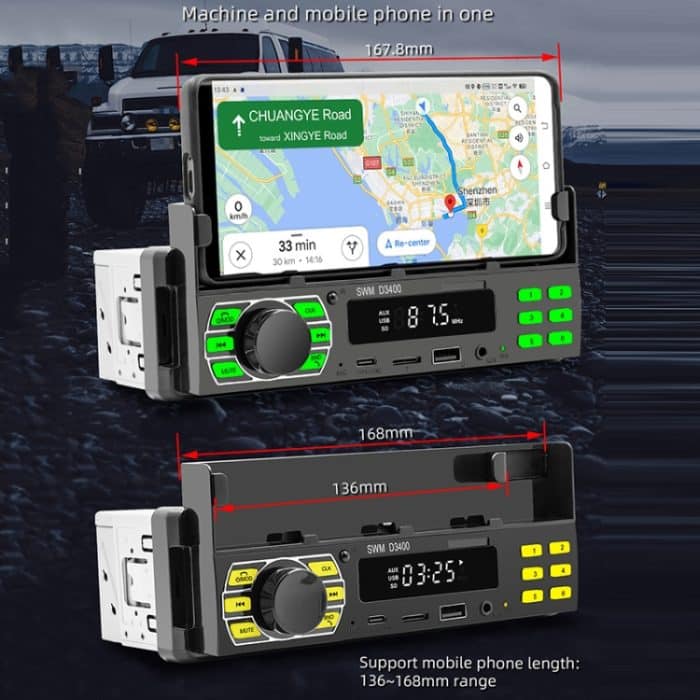 SWM D3400 Auto-Bluetooth-MP3-Player unterstützt Smart Voice Assistant / FM – Bild 9