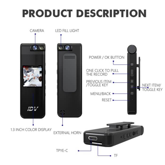 iDV L13 1080P tragbarer HD-Mini-Audio-Video-Recorder, L13 – Bild 8