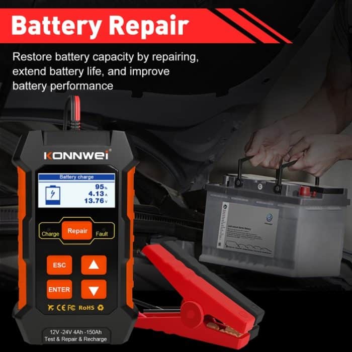 KONNWEI KW520 12V / 24V 3-in-1-Autobatterietester mit Erkennungs-, Reparatur- und Ladefunktion, KW520 – Bild 5