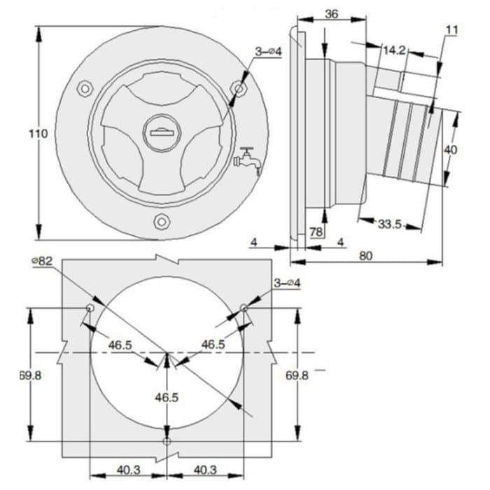 Verriegelbares Schwerkraft-Wassereinlass-Füllschalen-Lukenschloss für Wohnmobil-Wohnwagen-Anhängerautos, A1235 – Bild 6