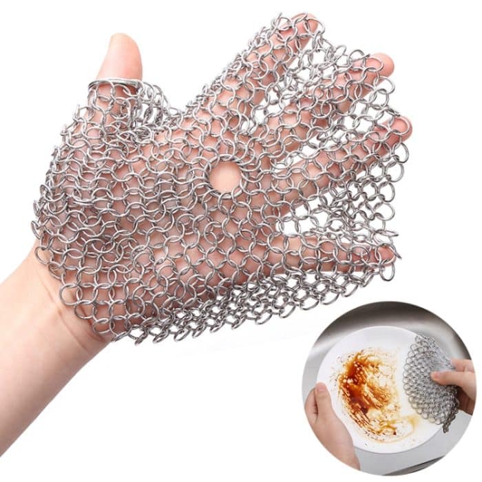 Edelstahl-Rundeisen-Reiniger, Topfbürste, Schrubber, Haushalts-Kochgeschirr, Küchen-Reinigungswerkzeug, 4 x 4 inch, 5 x 5 inch, 6 x 6 inch, 7 x 7 inch, 8 x 8 inch – Bild 1