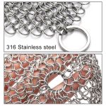 Edelstahl-Rundeisen-Reiniger, Topfbürste, Schrubber, Haushalts-Kochgeschirr, Küchen-Reinigungswerkzeug, 4 x 4 inch, 5 x 5 inch, 6 x 6 inch, 7 x 7 inch, 8 x 8 inch – Bild 3