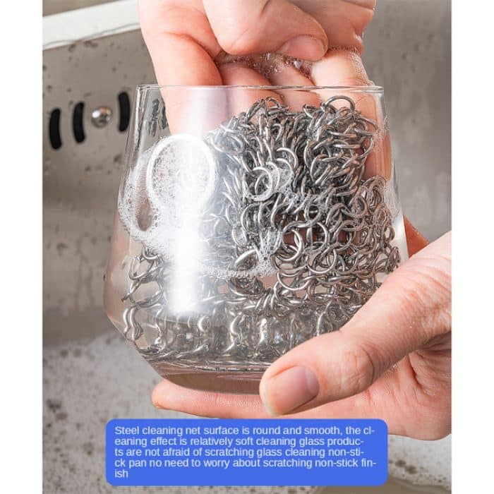 Edelstahl-Rundeisen-Reiniger, Topfbürste, Schrubber, Haushalts-Kochgeschirr, Küchen-Reinigungswerkzeug, 4 x 4 inch, 5 x 5 inch, 6 x 6 inch, 7 x 7 inch, 8 x 8 inch – Bild 8