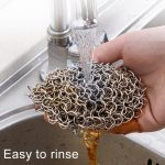 Edelstahl-Rundeisen-Reiniger, Topfbürste, Schrubber, Haushalts-Kochgeschirr, Küchen-Reinigungswerkzeug, 4 x 4 inch, 5 x 5 inch, 6 x 6 inch, 7 x 7 inch, 8 x 8 inch – Bild 9