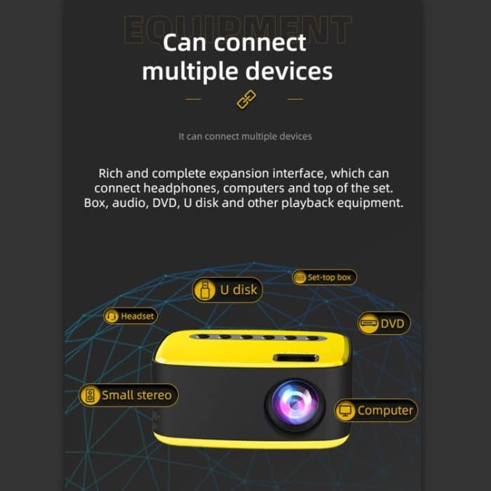 T20 320x240 400 Lumen Basisversion Tragbarer Heimkino-LED-HD-Digitalprojektor, UK Plug, Basic Version, EU Plug, Basic Version, AU Plug, Basic Version – Bild 7