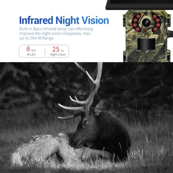 ESCAM QF380 4MP Netzwerk Solar PIR Alarm Intelligente Wildtierjagdkamera, EU Version, AU Version, US Version – Bild 7