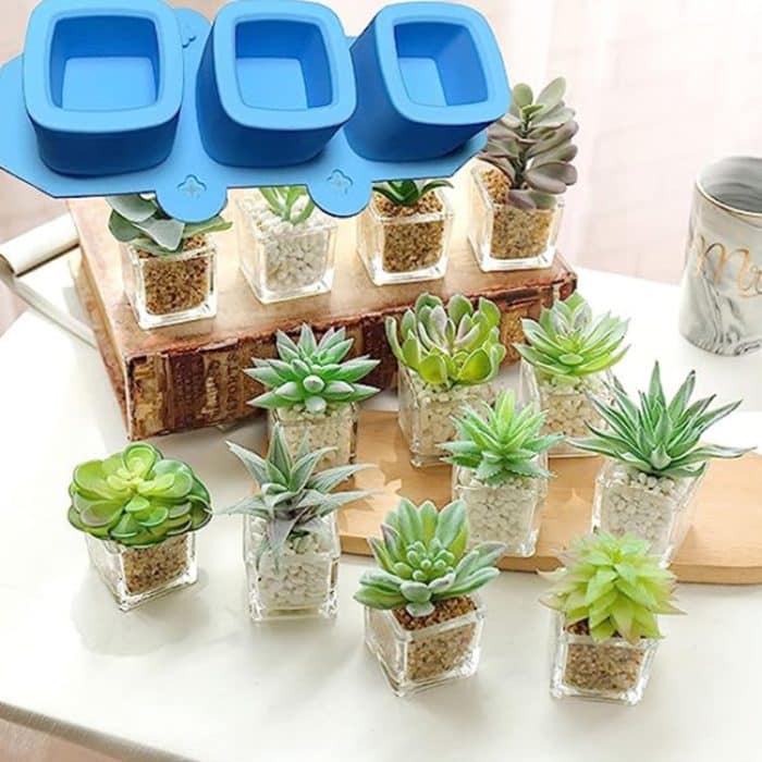 3 Tassen Love Eiswürfelschale Silikonform Sukkulente Gipsform, zufällige Farblieferung – Bild 4