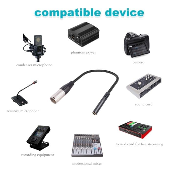 3,5-mm-Buchse auf XLR-3-Pin-Stecker-Audiokabel, Länge: 30 cm – Bild 3