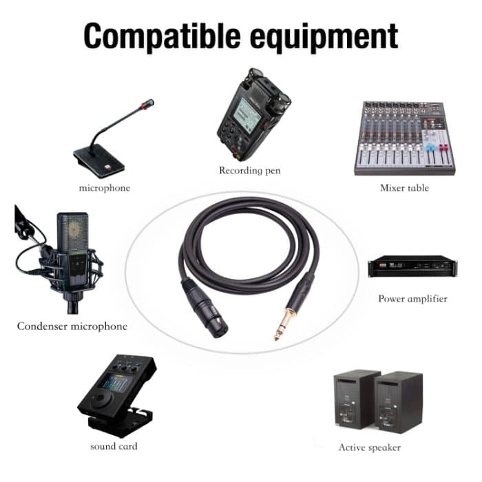 6,35 mm 1/4 TRS-Stecker auf 3-polige XLR-Buchse, 1m, 1.8m, 3m, 5m, 10m – Bild 3