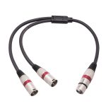2055YMMF-05 Audiokabel XLR 3-Pin-Buchse auf Dual-Stecker, Länge: 50 cm, XLR F to Dual M (Black+Red), XLR F to Dual M (Black+Blue), XLR F to Dual M (Black)