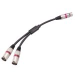 2055YMMF-05 Audiokabel XLR 3-Pin-Buchse auf Dual-Stecker, Länge: 50 cm, XLR F to Dual M (Black+Red), XLR F to Dual M (Black+Blue), XLR F to Dual M (Black) – Bild 7