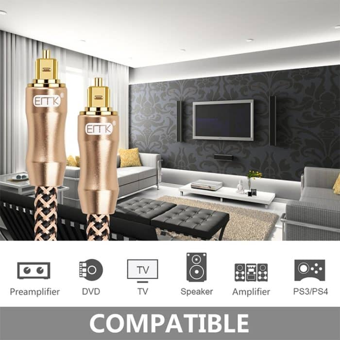 EMK Vergoldetes TV-Digital-Audio-Glasfaser-Verbindungskabel, 0.5m, 1m, 1.5m, 2m, 3m, 5m, 8m, 10m, 15m, 20m, 25m, 30m – Bild 13