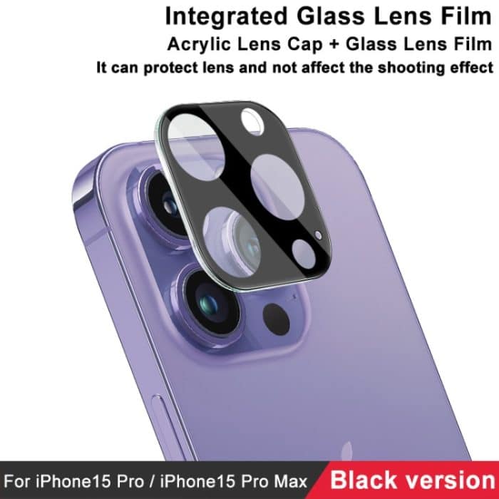 imak High Definition Integrierter Glaslinsenfilm, schwarze Version, For iPhone 15 Pro / 15 Pro Max, For iPhone 15  / 15 Plus – Bild 3