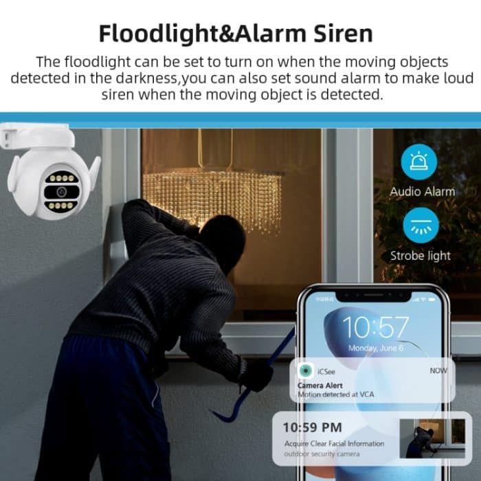 A8-C2 2MP Smart WiFi-Überwachungs-IP-Kamera, Dual-Light-Vollfarb-Nachtsicht / / Zwei-Wege-Audio / TF-Karte, US Plug, EU Plug, AU Plug, UK Plug – Bild 3