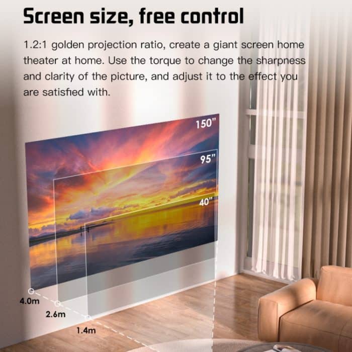 S30 Max Android 10 OS HD tragbarer WiFi-Mobilprojektor, US Plug, EU Plug, UK Plug, AU Plug – Bild 8