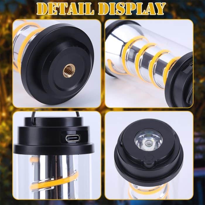 Tragbares Camping-Nachtlicht-Set für den Außenbereich, USB-C/Typ-C, Flashlight + Shade + Tripod, Flashlight + Shade + 135 Base Bracket, Flashlight + Shade + 115 Base Bracket – Bild 4